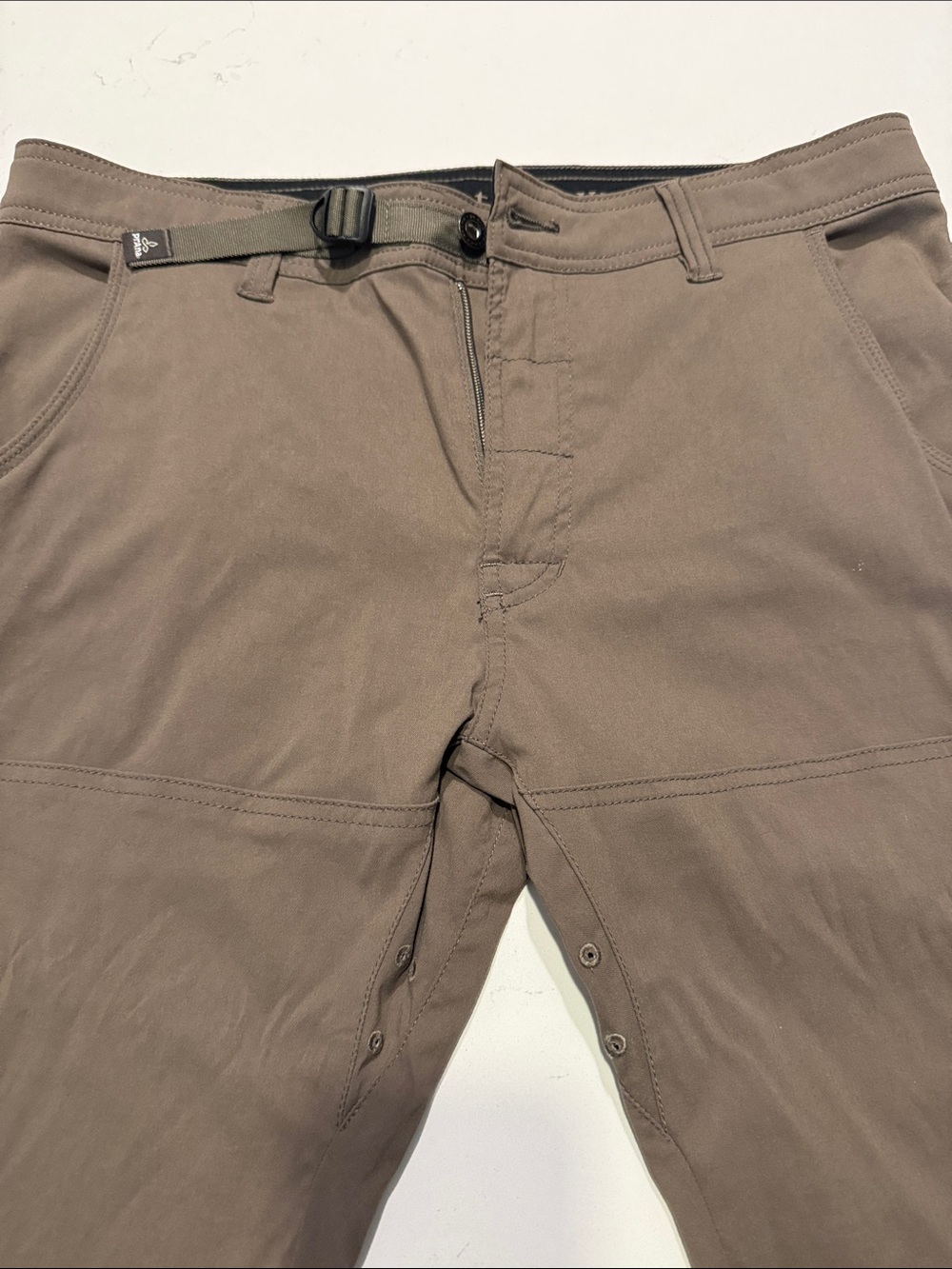 Prana Men's Cargo Pants in Taupe with Integrated Belt